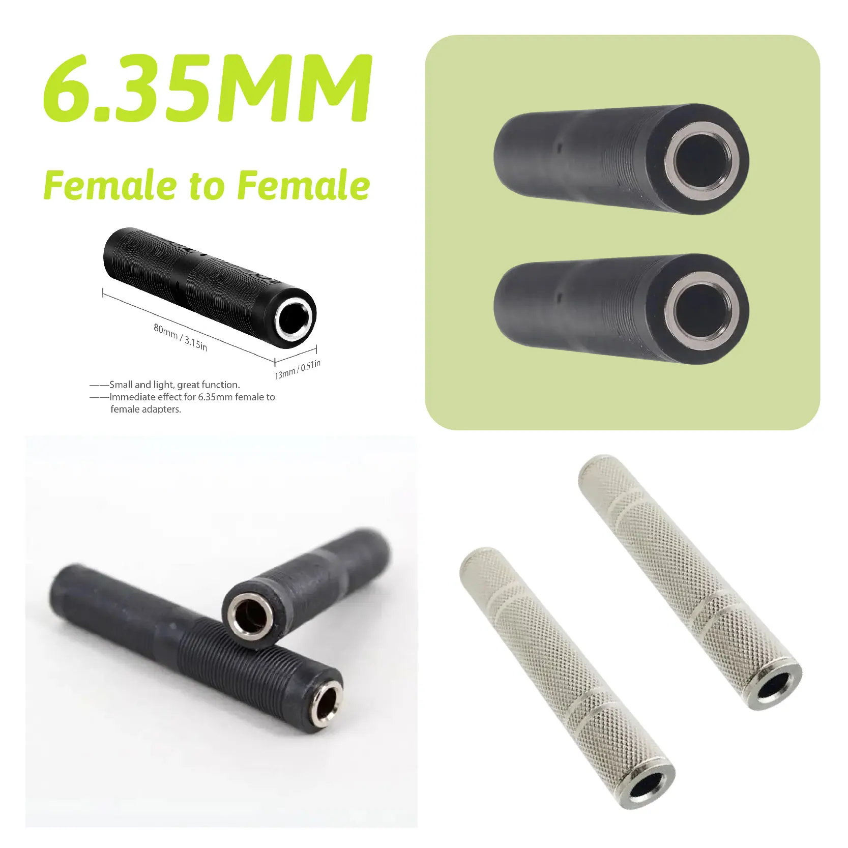 6,35 мм переходник «мама-мама», стерео аудиоразъем для гитарного кабеля, усилитель динамиков, студийное оборудование
6,35 мм переходник «мама-мама», стерео аудиоразъем для гитарного кабеля, усилитель динамиков, студийное оборудование