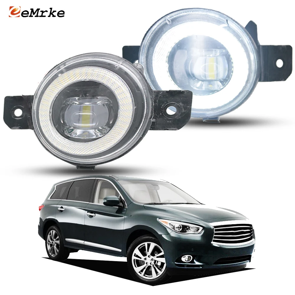 Pair LED Car Fog Lights Assembly PTF Lens + Angel Eyes DRL Daytime Running Light for Infiniti JX35 QX60 L50 2013 2014 2015
Pair LED Car Fog Lights Assembly PTF Lens + Angel Eyes DRL Daytime Running Light for Infiniti JX35 QX60 L50 2013 2014 2015