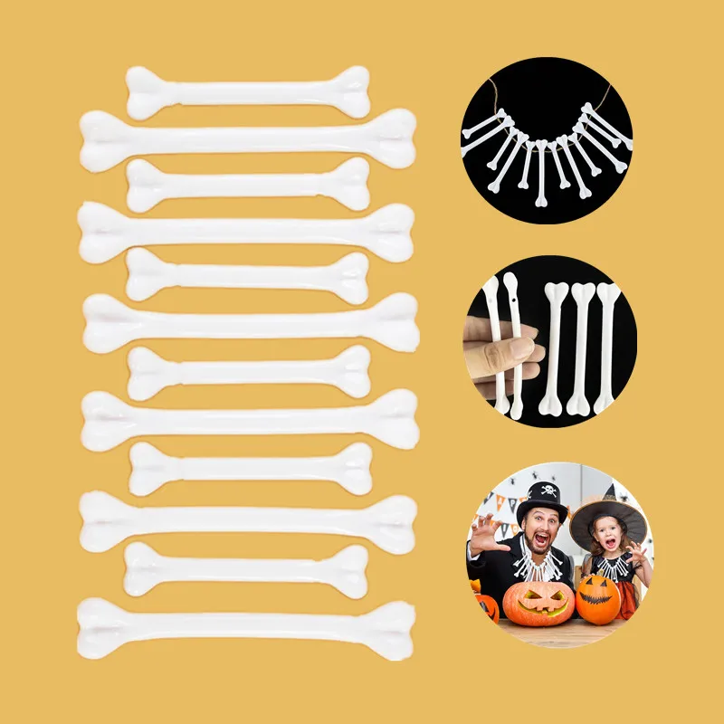 12pcs Halloween Fake Human Bone Simulation Plastic Bones Necklace Halloween Party Decoration Supplies Haunted House Horror Props
12pcs Halloween Fake Human Bone Simulation Plastic Bones Necklace Halloween Party Decoration Supplies Haunted House Horror Props