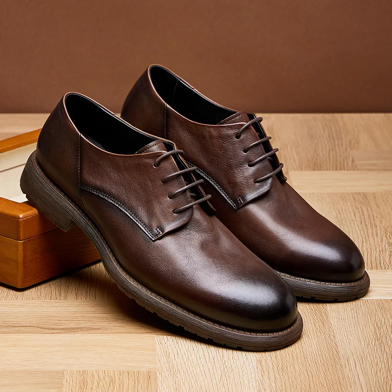 Men Dress Shoes Men Thick Bottom Fashion High Quality Genuine Leather Shoes Men,Autumn Oxfords Spring Lace-Up Business Men Shoes
Men Dress Shoes Men Thick Bottom Fashion High Quality Genuine Leather Shoes Men,Autumn Oxfords Spring Lace-Up Business Men Shoes