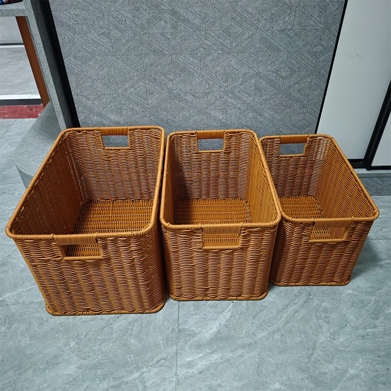 Imitation rattan storage basket Cabinet wardrobe storage box Book basket Living room storage basket Household
Imitation rattan storage basket Cabinet wardrobe storage box Book basket Living room storage basket Household