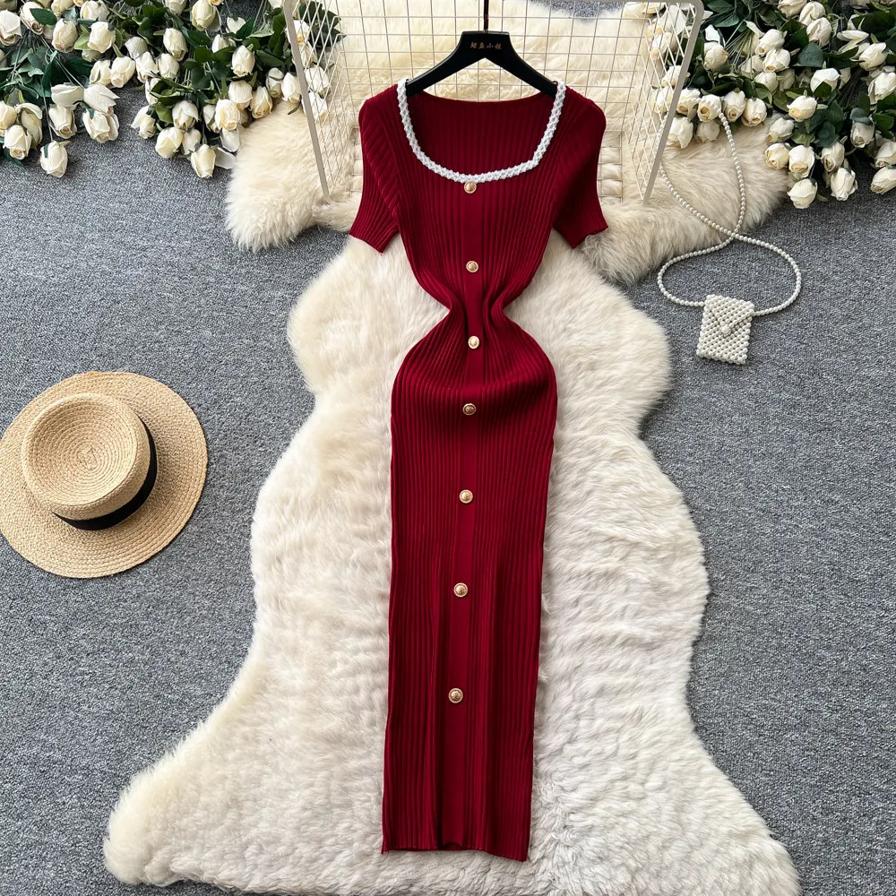 Long Dress Women Knit Dresses A Line Vestidos Y2k Streetwear Square Collar Short Sleeve Tight Waist Elegant Party Night 2026
Long Dress Women Knit Dresses A Line Vestidos Y2k Streetwear Square Collar Short Sleeve Tight Waist Elegant Party Night 2026