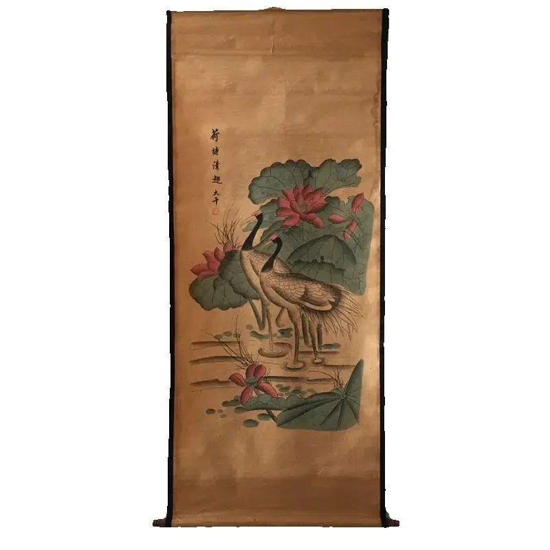 China old Celebrity paintings- Zhang Daqian's Watercolor Lotus Pond Flower and Bird Painting Scroll Hanging paintings
China old Celebrity paintings- Zhang Daqian's Watercolor Lotus Pond Flower and Bird Painting Scroll Hanging paintings