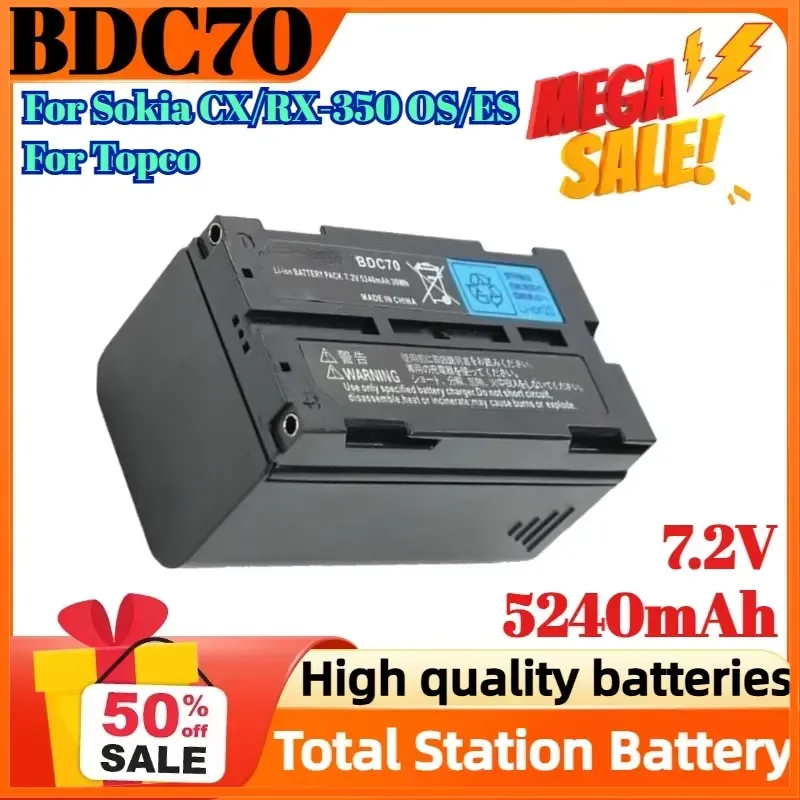BDC70 7.2V 5240mAh Battery For Sokia CX/RX-350 OS/ES For Topco Total Station Rechargeable Li-ion Battery
BDC70 7.2V 5240mAh Battery For Sokia CX/RX-350 OS/ES For Topco Total Station Rechargeable Li-ion Battery
