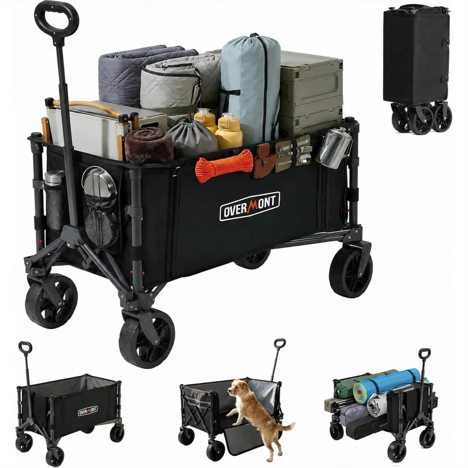 3-in-1 Collapsible Wagon Cart - Ultra-Compact & Lightweight Foldable Wagon with All Terrain Wheels 120L for Grocery Camping
3-in-1 Collapsible Wagon Cart - Ultra-Compact & Lightweight Foldable Wagon with All Terrain Wheels 120L for Grocery Camping