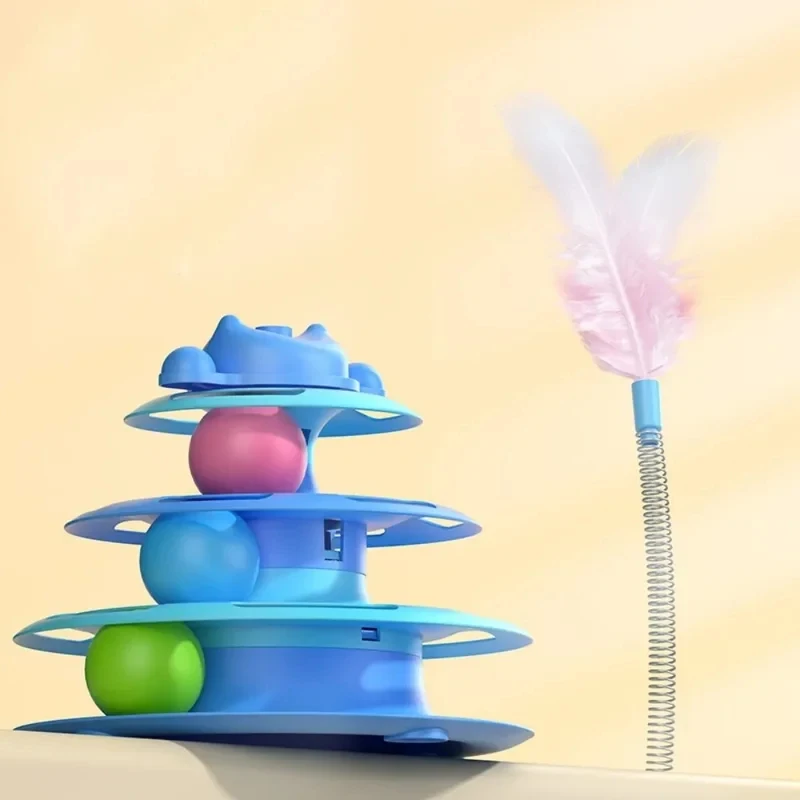 Interactive Cat Toy Tower 4-Layer Turntable Track Roller Balls with Feather for Kitten Training Pet Supplies
Interactive Cat Toy Tower 4-Layer Turntable Track Roller Balls with Feather for Kitten Training Pet Supplies