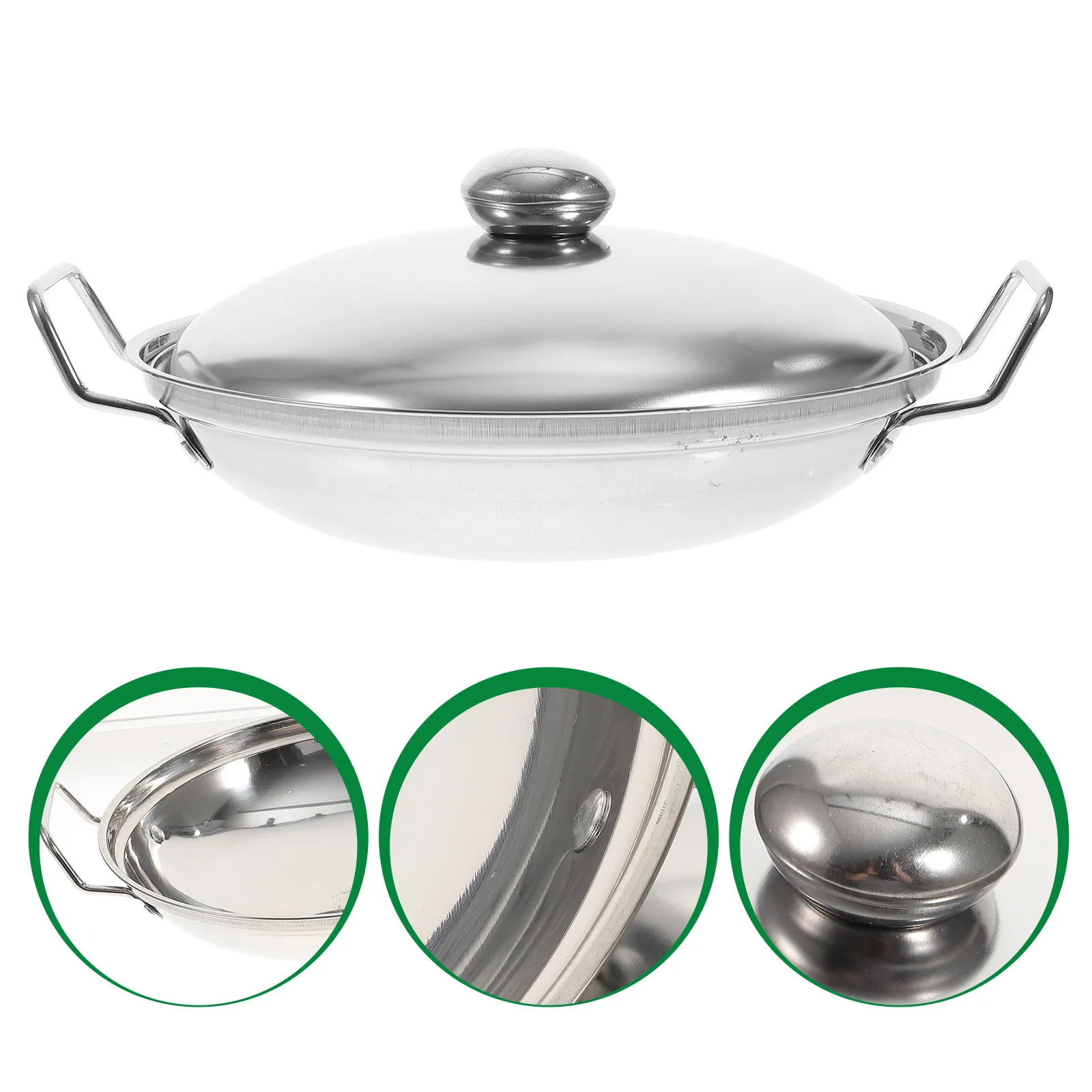 1 Set Stainless Steel Anti-Overflow Cooking Pot Double Handle Heat Resistant Rapid Even Heating Hot Pot Alcohol Stove Pan
1 Set Stainless Steel Anti-Overflow Cooking Pot Double Handle Heat Resistant Rapid Even Heating Hot Pot Alcohol Stove Pan