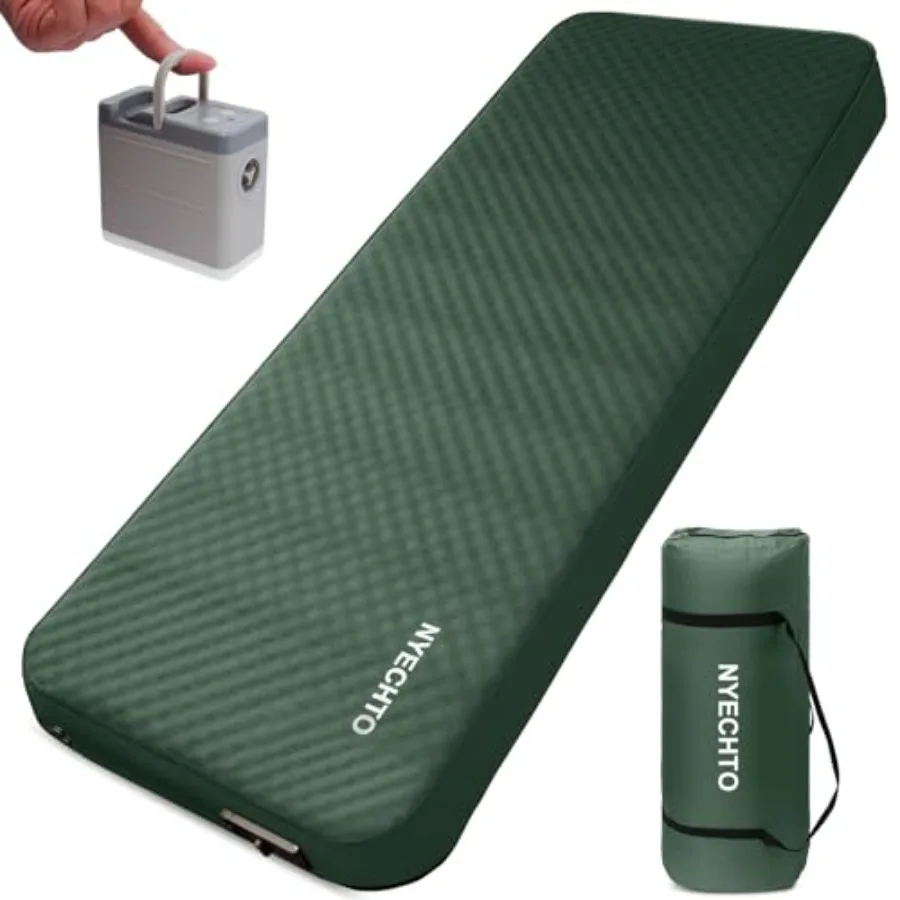Self Inflating Sleeping Pad for Camping 4" Extra-Thick Memory Foam Camping Mattress with Electric Pump Fast Inflate and Deflate
Self Inflating Sleeping Pad for Camping 4" Extra-Thick Memory Foam Camping Mattress with Electric Pump Fast Inflate and Deflate