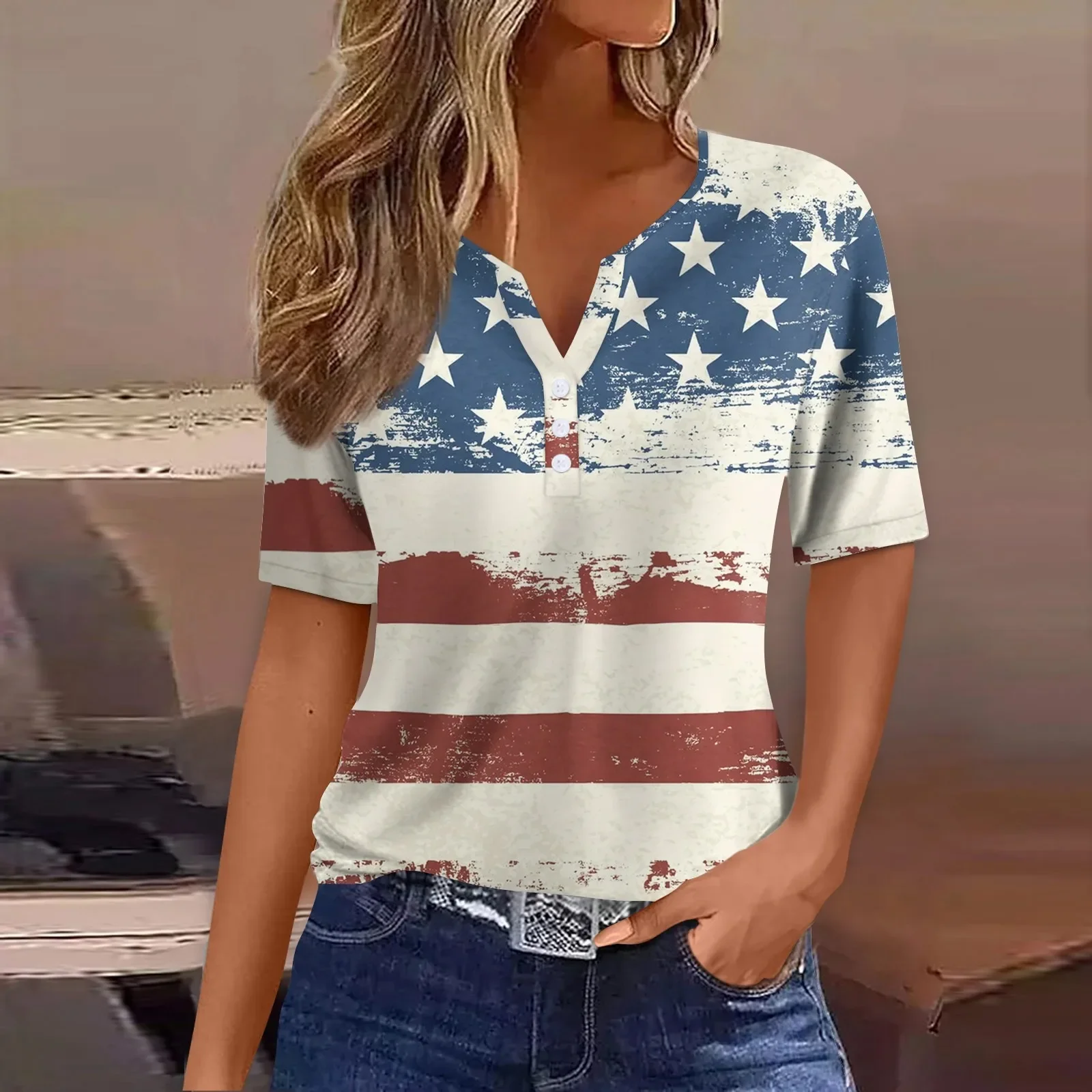 Summer Women T-shirts Fashion Independence Day Printed Harajuku Oversized Tees For Ladies Clothing Short Sleeve V-Neck Tops
Summer Women T-shirts Fashion Independence Day Printed Harajuku Oversized Tees For Ladies Clothing Short Sleeve V-Neck Tops