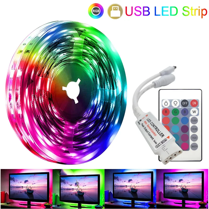 1M 2M 3M 5M 10M Led Strip Lights Remote Control RGB LED Atmosphe Light USB 5V Led Tape for TV Backlight PC Room Party Decoration
1M 2M 3M 5M 10M Led Strip Lights Remote Control RGB LED Atmosphe Light USB 5V Led Tape for TV Backlight PC Room Party Decoration