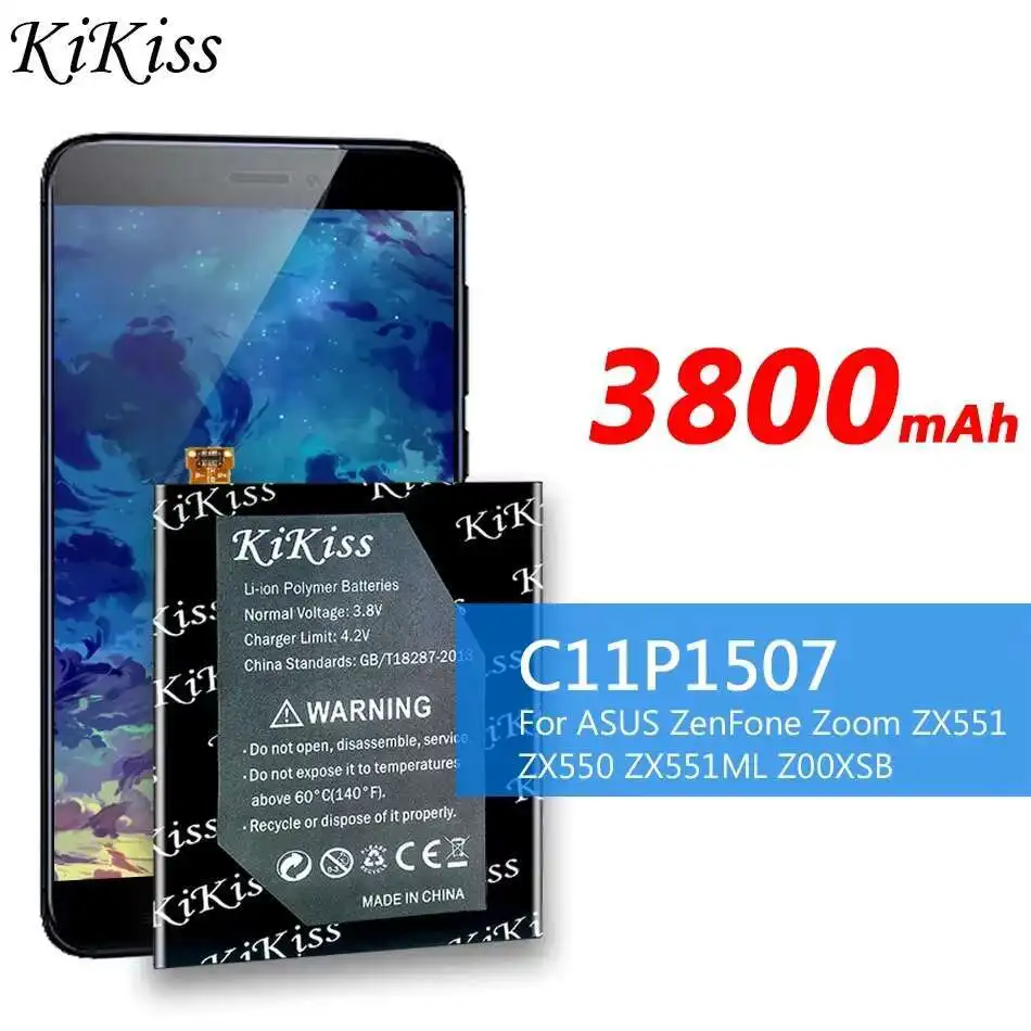 C11P1507 3800mAh Mobile Phone Battery Good Low-Temperature Performance For Asus Zenfone Zoom ZX551 ZX550 ZX551ML Z00XSB
C11P1507 3800mAh Mobile Phone Battery Good Low-Temperature Performance For Asus Zenfone Zoom ZX551 ZX550 ZX551ML Z00XSB