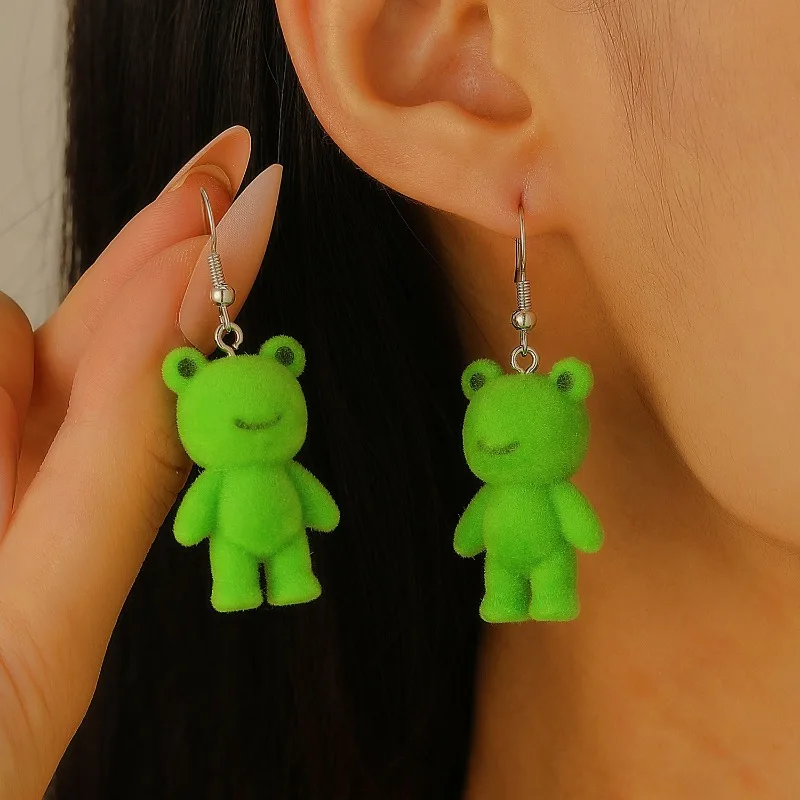 Resin Flocking Frog Three-dimensional Animal Stud Earring for Women Fashion Customized Jewelry Minimalist Accessories Wholesale
Resin Flocking Frog Three-dimensional Animal Stud Earring for Women Fashion Customized Jewelry Minimalist Accessories Wholesale