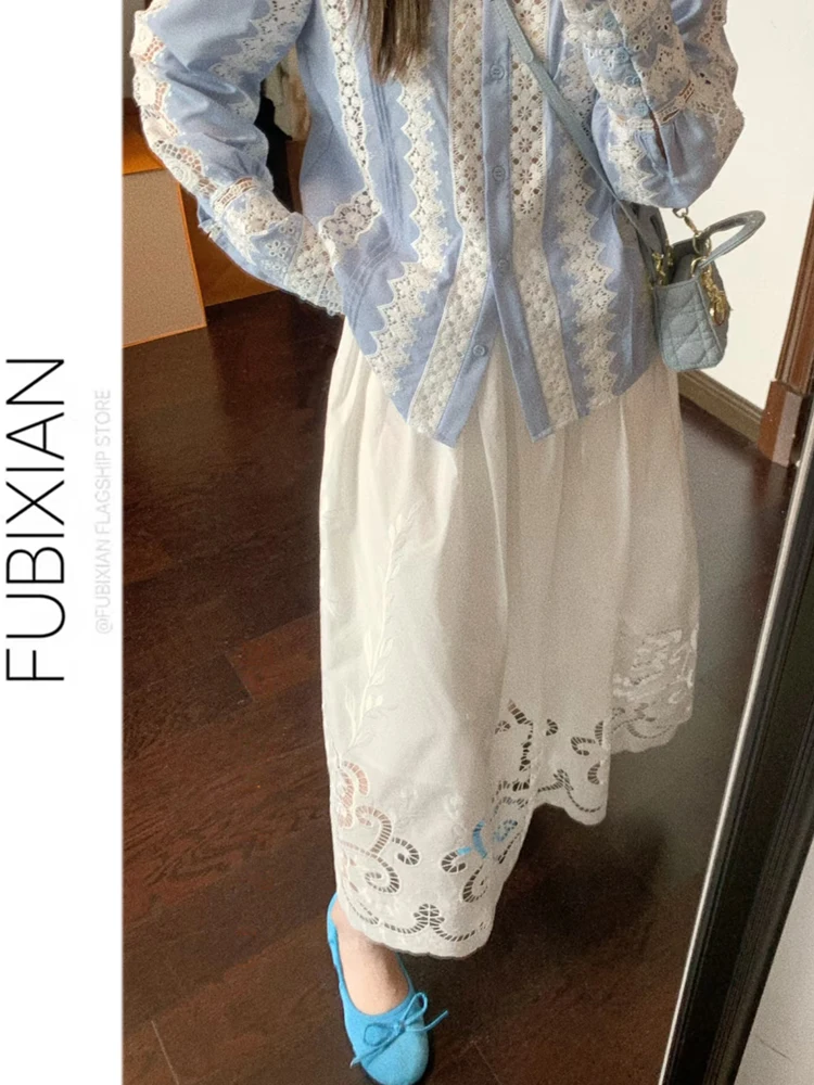 French Style Embroidered Hollow out White Skirt Heavy Work Design Spring Summer New Arrival Casual Long Skirt for Women
French Style Embroidered Hollow out White Skirt Heavy Work Design Spring Summer New Arrival Casual Long Skirt for Women