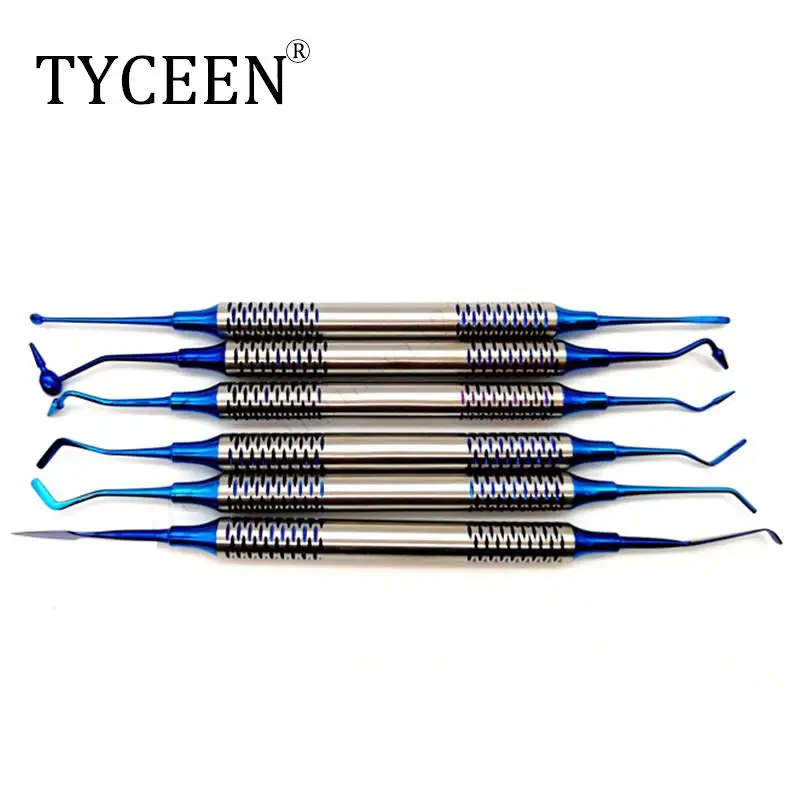6pcs Dental Composite Resin Filling Spatula Titanium plated Head Resin Filler Set thick handle Restoration set Dental Instrument
6pcs Dental Composite Resin Filling Spatula Titanium plated Head Resin Filler Set thick handle Restoration set Dental Instrument