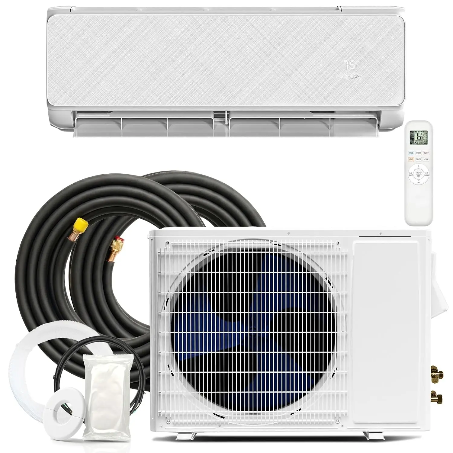 18000 BTU Mini Split AC/Heating System, 19 SEER2 Energy Efficient Mini Split Air Conditioner with Heat Pump, Low Noise,, Custom
18000 BTU Mini Split AC/Heating System, 19 SEER2 Energy Efficient Mini Split Air Conditioner with Heat Pump, Low Noise,, Custom