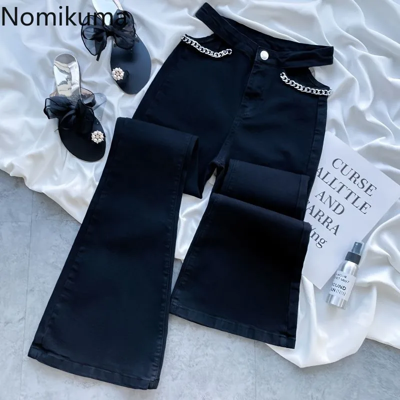 Black Jeans Streetwear Hollow Out Slim Fit Trousers 2024 New Bottoms Chic Chain Y2k Flare Pants Casual Korean Pantalon Femme
Black Jeans Streetwear Hollow Out Slim Fit Trousers 2024 New Bottoms Chic Chain Y2k Flare Pants Casual Korean Pantalon Femme