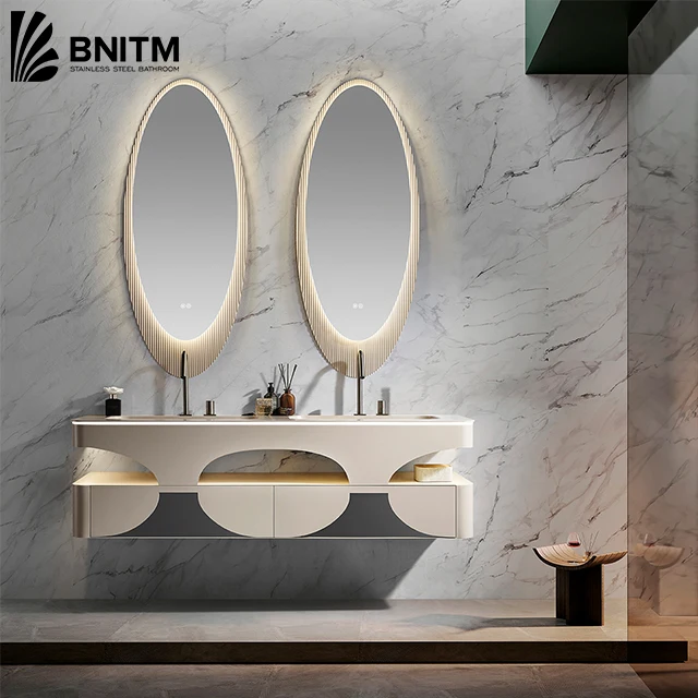 BNITM Luxury Modern Hotel Style 60 Inch Double Basin Big Wall Hung Bathroom Vanity Cabinet With Sink And Double LED Mirror
BNITM Luxury Modern Hotel Style 60 Inch Double Basin Big Wall Hung Bathroom Vanity Cabinet With Sink And Double LED Mirror
