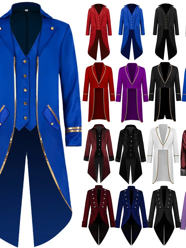 Men's Medieval Red Tailcoat Halloween Dance Costume Trendy Fake Two-Piece Dinner Suit Chinese Production Summer Release
Men's Medieval Red Tailcoat Halloween Dance Costume Trendy Fake Two-Piece Dinner Suit Chinese Production Summer Release