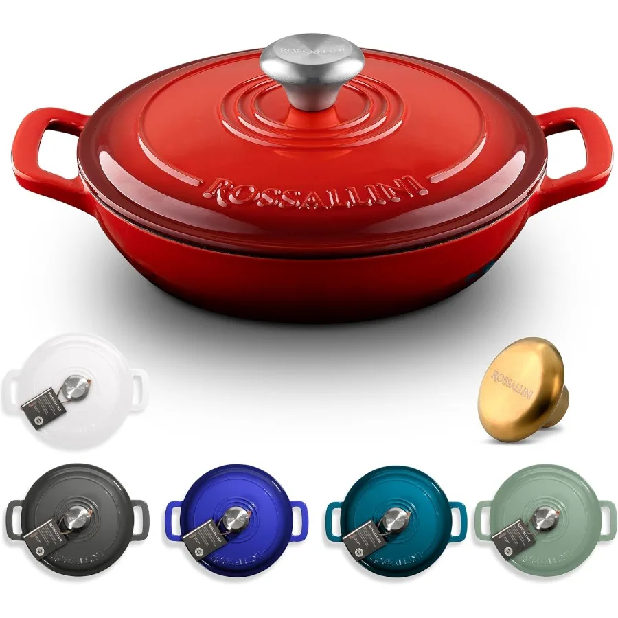 Signature Enameled Cast Iron Braiser NonStick Serving Pot with Tight Fitting Lid for Perfect Roasting Baking Sauteing Searing a
Signature Enameled Cast Iron Braiser NonStick Serving Pot with Tight Fitting Lid for Perfect Roasting Baking Sauteing Searing a