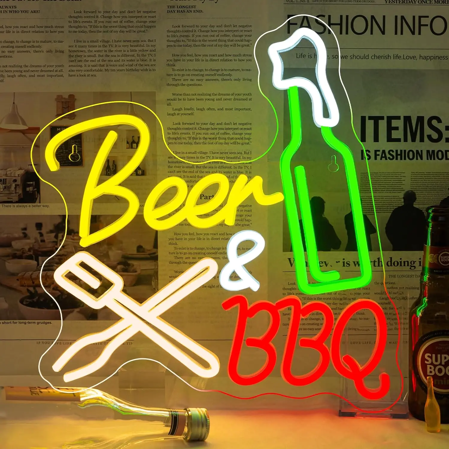 Neon Beer Sign USB BBQ Neon Light for BBQ Shop Restaurant Barbecue Bedroom Decoration personnalisé Gift Business LED Sign
Neon Beer Sign USB BBQ Neon Light for BBQ Shop Restaurant Barbecue Bedroom Decoration personnalisé Gift Business LED Sign