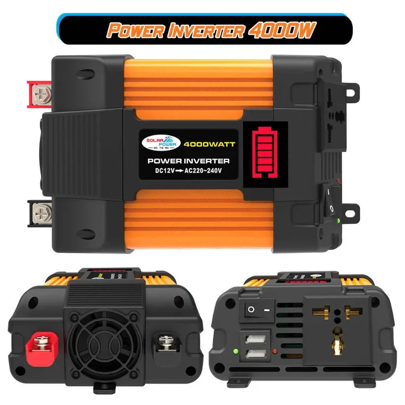 6000W Car Power Inverter LED Voltage Capacity Display Transformer Converter 12V to 110/220V Dual USB Inverter for Car Appliances
6000W Car Power Inverter LED Voltage Capacity Display Transformer Converter 12V to 110/220V Dual USB Inverter for Car Appliances
