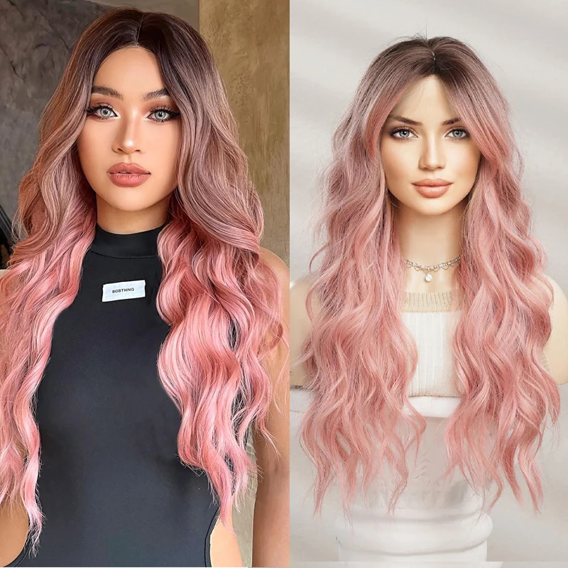 Long Ombre Pink Wavy Wig for Women Middle Part Part Curly Wig 26 Inch Natural Looking Synthetic Replacement Pink Wig For Woman
Long Ombre Pink Wavy Wig for Women Middle Part Part Curly Wig 26 Inch Natural Looking Synthetic Replacement Pink Wig For Woman
