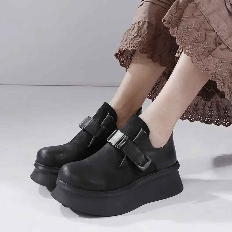 Birkuir Thick Heel Buckle Women Short Boots Flat Platform Slip On Flats Ankle Boots Big Head Genuine Leather Loafers Boots
Birkuir Thick Heel Buckle Women Short Boots Flat Platform Slip On Flats Ankle Boots Big Head Genuine Leather Loafers Boots