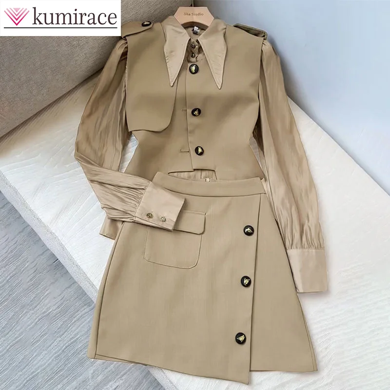 Women's Elegant Set 2024 New Shirt Top and Skirt Three Piece Set Office Women's Fashion Clothing Short Sets Skirt Setsmini Skirt
Women's Elegant Set 2024 New Shirt Top and Skirt Three Piece Set Office Women's Fashion Clothing Short Sets Skirt Setsmini Skirt