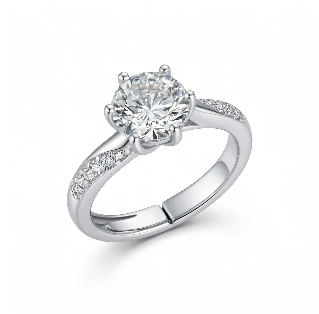 Adjusable 6 Prong oissanie Diaond Soliaire Ring for oen Round Cparkling Lab Cred Diaond Open Band edding
Adjusable 6 Prong oissanie Diaond Soliaire Ring for oen Round Cparkling Lab Cred Diaond Open Band edding