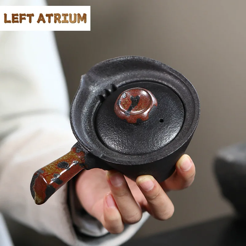 150ml Yixing Purple Sand Pot Handmade Fair Cup Handle Tea Divider Restore Wood Fired Stoneware Hand Pinch Side Handle Teapot
150ml Yixing Purple Sand Pot Handmade Fair Cup Handle Tea Divider Restore Wood Fired Stoneware Hand Pinch Side Handle Teapot