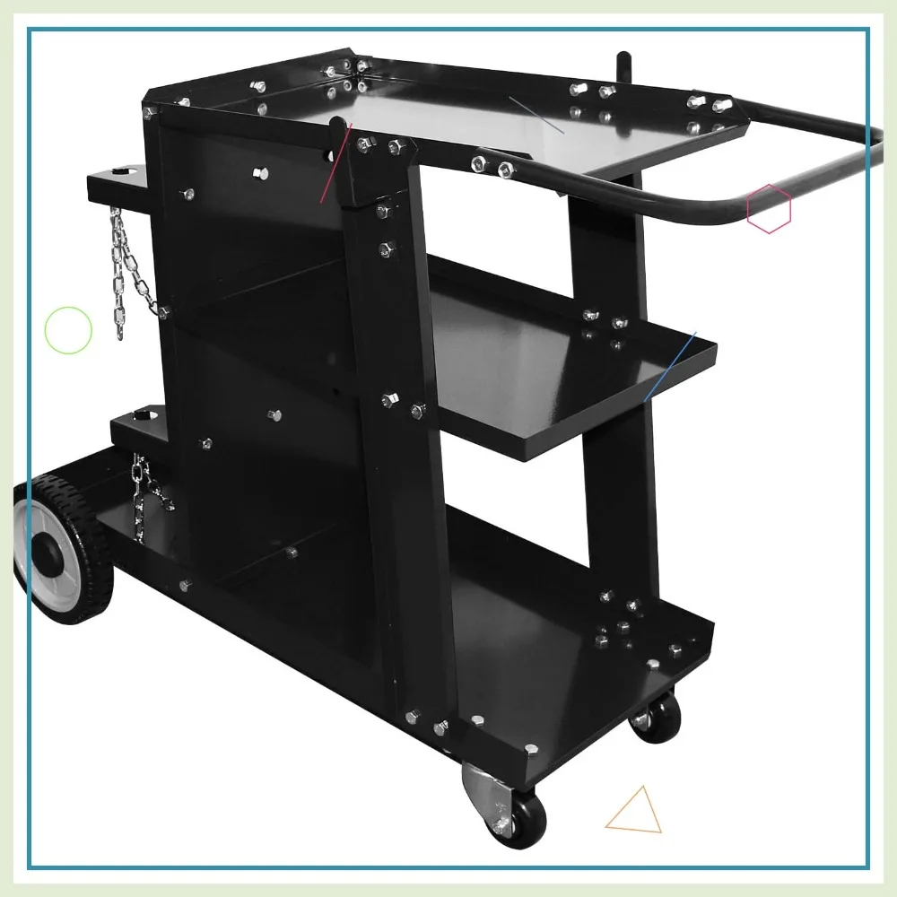 Heavy Duty 3-Tier Welding Cart for MIG/TIG & Plasma Cutters, 400Lbs Capacity with 360° Wheels & Safety Chains
Heavy Duty 3-Tier Welding Cart for MIG/TIG & Plasma Cutters, 400Lbs Capacity with 360° Wheels & Safety Chains