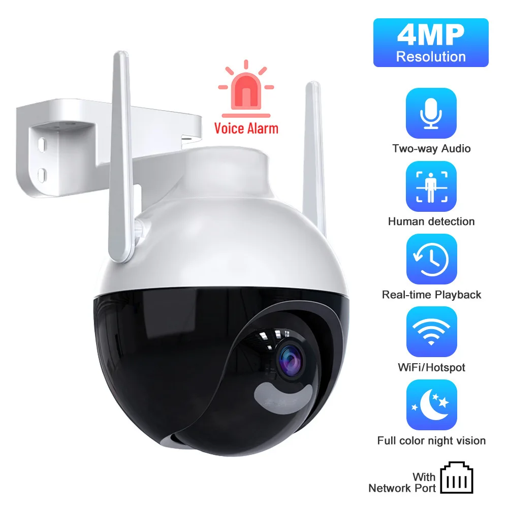 4 МП 1440p iCsee APP Широкоугольная беспроводная PTZ IP-камера-куполь с полноцветным изображением и ИИ-обнаружением человека, для домашней безопасности, видеонаблюдения, видеоняня
4 МП 1440p iCsee APP Широкоугольная беспроводная PTZ IP-камера-куполь с полноцветным изображением и ИИ-обнаружением человека, для домашней безопасности, видеонаблюдения, видеоняня