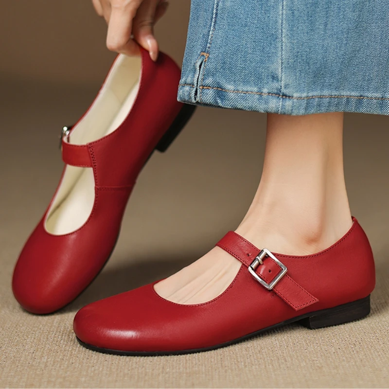 Red Women's Loafers Flats Mary Janes Shoes New 2026 Spring Autumn Genuine Leather Walking Work Shoes Silver Flats Big Size 42
Red Women's Loafers Flats Mary Janes Shoes New 2026 Spring Autumn Genuine Leather Walking Work Shoes Silver Flats Big Size 42