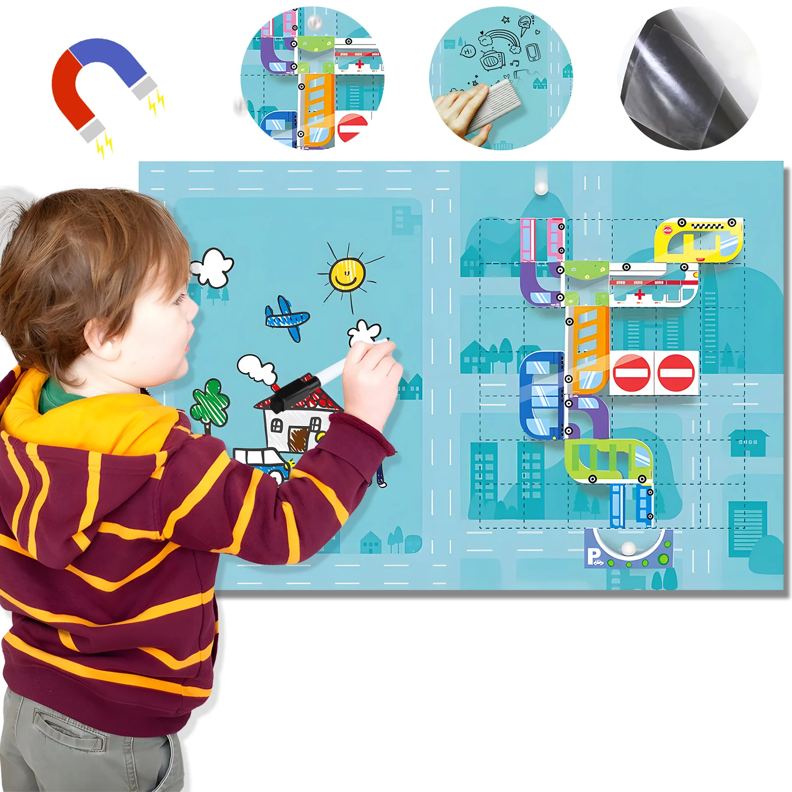 Marble Run for Kids Vertical Magnetic Marble Maze Track with Doodle Board & Residue Free Nano-Adhesive STEM Explorers Brain Teaser Toy for Boys Girls Ages 3-12 Creative Thinking Games Gifts
Marble Run for Kids Vertical Magnetic Marble Maze Track with Doodle Board & Residue Free Nano-Adhesive STEM Explorers Brain Teaser Toy for Boys Girls Ages 3-12 Creative Thinking Games Gifts