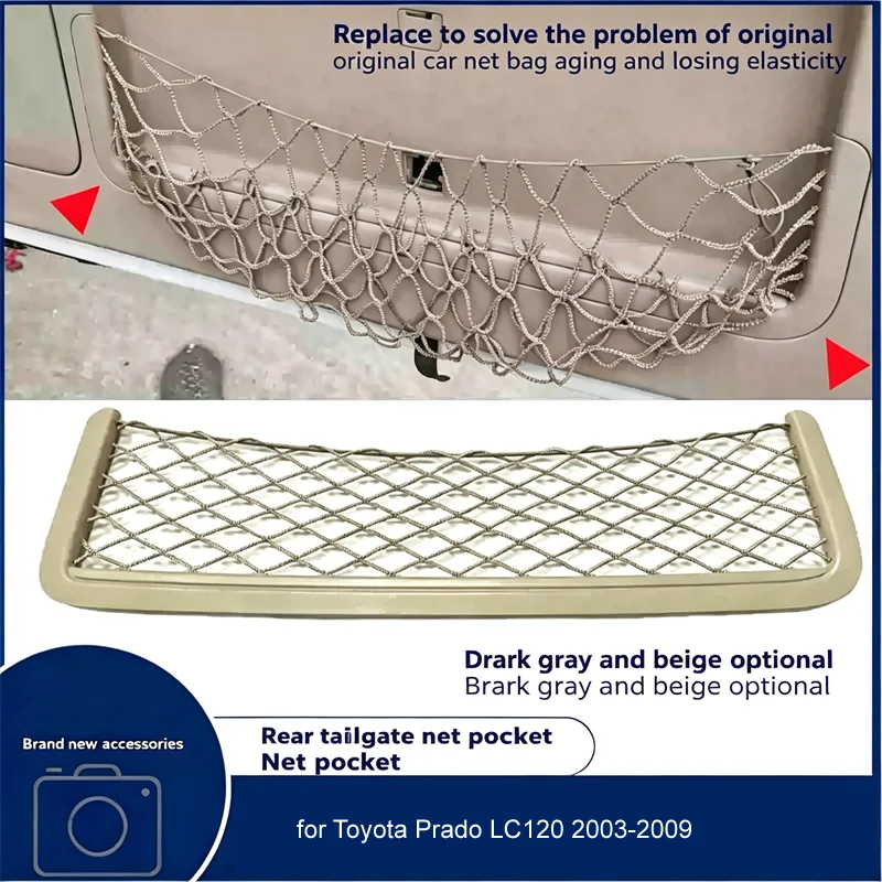 Black, Gray Rear Trunk Tailgate Tail Door Toolbox Pocket Cage Storage Net for Toyota Prado LC120 2003-2009 Automotive Parts
Black, Gray Rear Trunk Tailgate Tail Door Toolbox Pocket Cage Storage Net for Toyota Prado LC120 2003-2009 Automotive Parts