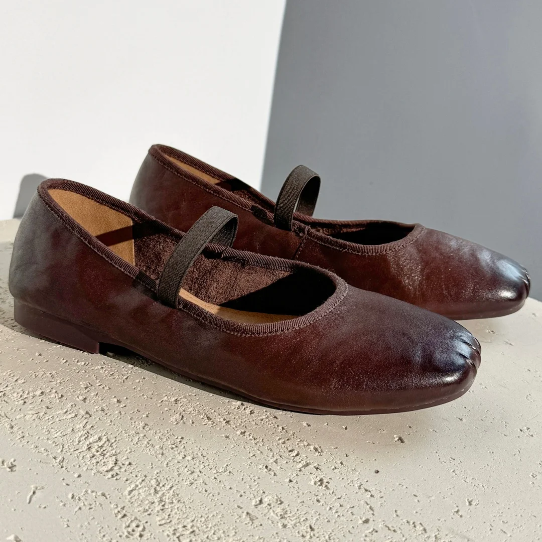 Women's cow leather pleated toe gradient color retro ballet flats narrow elastic band slip-on soft comfortable ballerinas shoes
Women's cow leather pleated toe gradient color retro ballet flats narrow elastic band slip-on soft comfortable ballerinas shoes