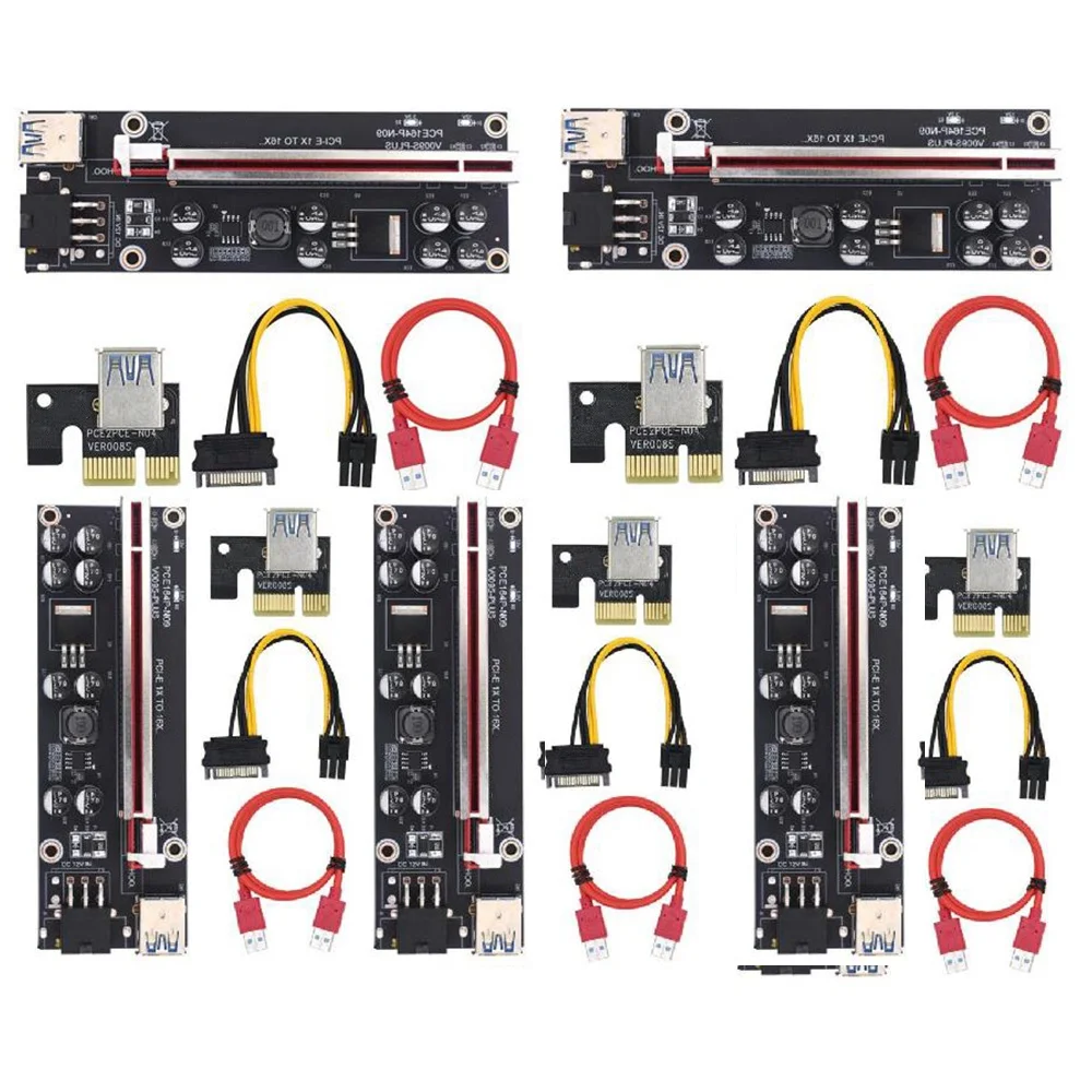 5 шт. VER009S Plus PCI-E Riser Card PCI Express 1X–16X USB 3.0 Кабель SATA–6-контактный разъем для графического видео
5 шт. VER009S Plus PCI-E Riser Card PCI Express 1X–16X USB 3.0 Кабель SATA–6-контактный разъем для графического видео