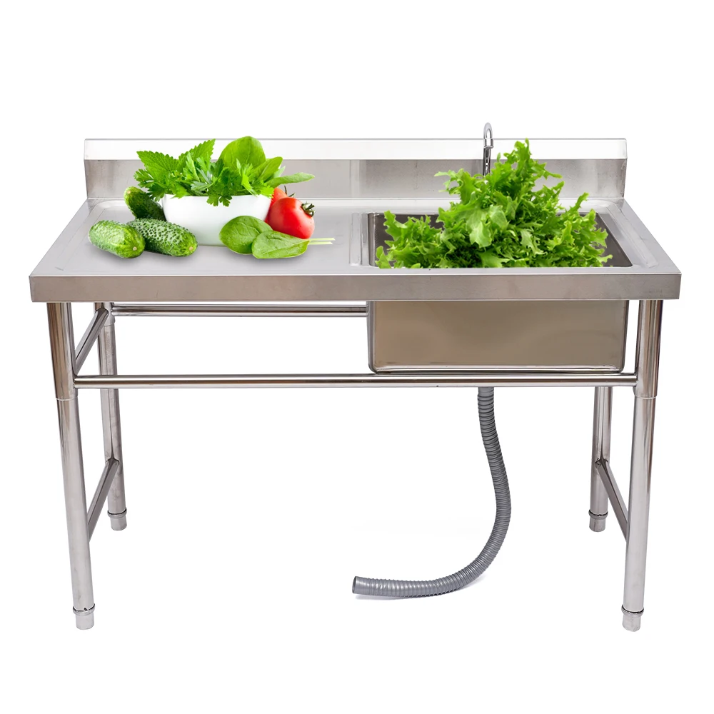 47.2x31.49inch Commercial Sink with Faucet Thick Stainless Steel Single Bowl Restaurant Kitchen Sink Freestanding with Board
47.2x31.49inch Commercial Sink with Faucet Thick Stainless Steel Single Bowl Restaurant Kitchen Sink Freestanding with Board