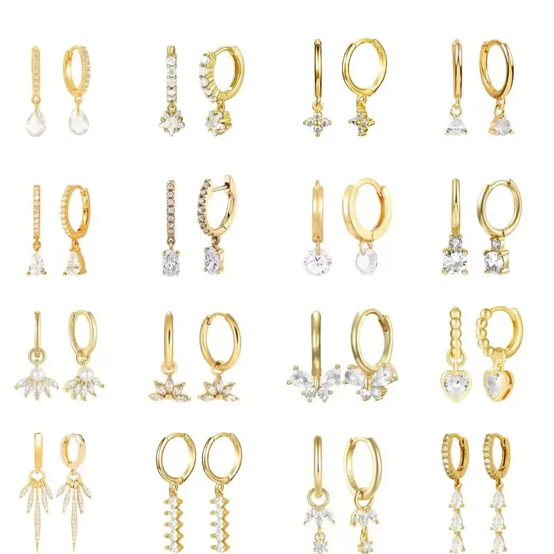 High-quality 925 Sterling Silver Needle White Zircon hoop Earrings for Women Heart Water Drop Cute Flower Earring Luxury Jewelry
High-quality 925 Sterling Silver Needle White Zircon hoop Earrings for Women Heart Water Drop Cute Flower Earring Luxury Jewelry
