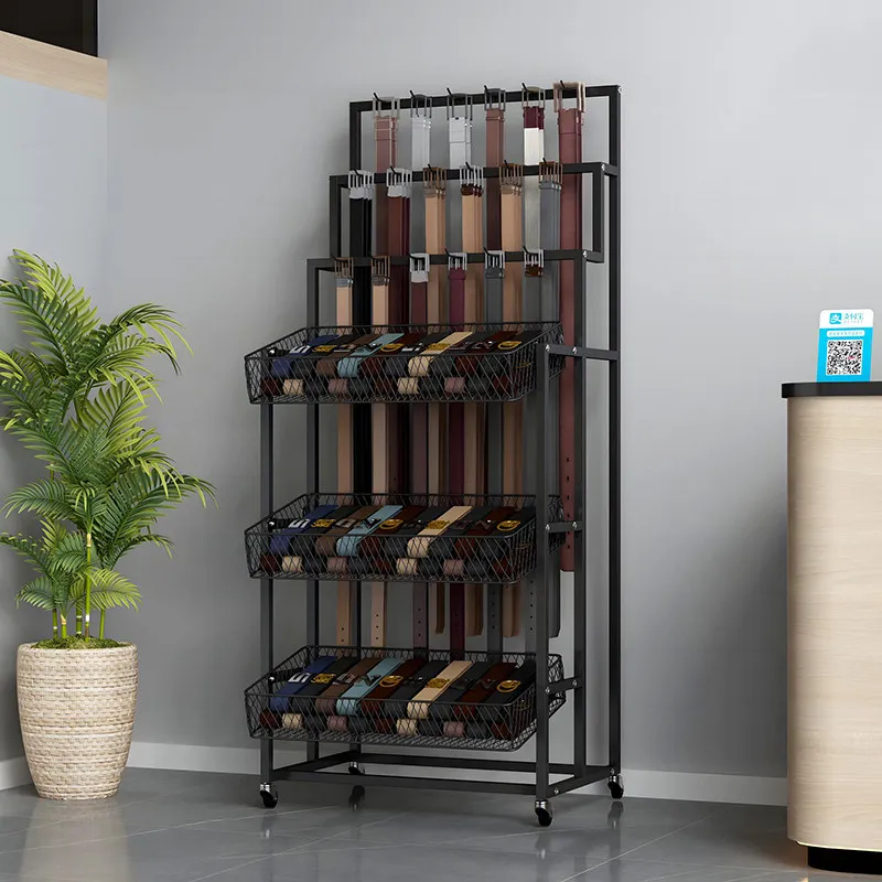 Clothing store belt display rack Floor-to-ceiling multi-functional belt storage rack Supermarket shelf Socks jewelry display
Clothing store belt display rack Floor-to-ceiling multi-functional belt storage rack Supermarket shelf Socks jewelry display
