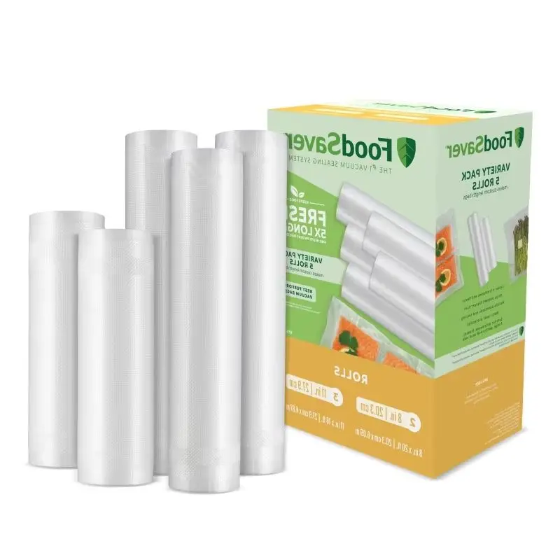 FoodSaver 8" x 11' Vacuum Heat-Seal Rolls Combo Pack, 5 Count, Food Preservation Kitchen Essential
FoodSaver 8" x 11' Vacuum Heat-Seal Rolls Combo Pack, 5 Count, Food Preservation Kitchen Essential