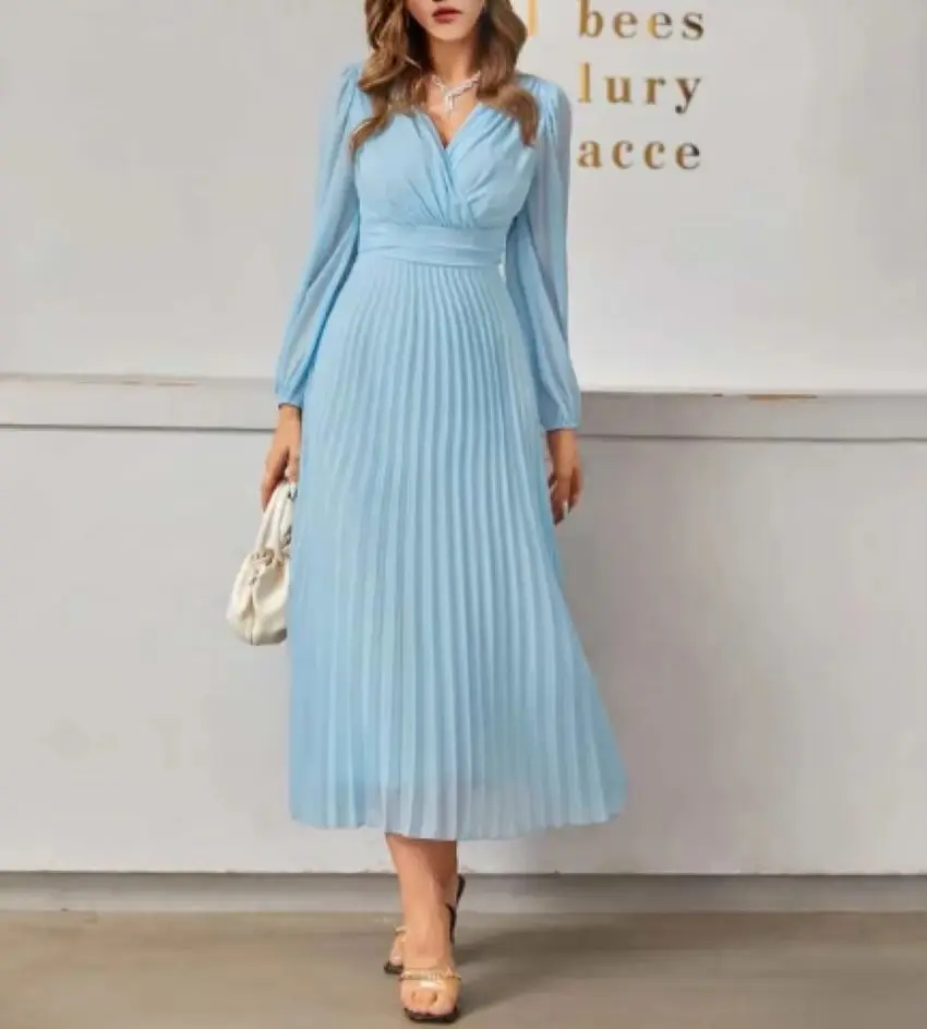 Illusion Chiffon Long Sleeve Bridesmaid Gown Pleat Criss-Cross Neck Evening Party Dress Elegant Tea-Length Prom Dresses
Illusion Chiffon Long Sleeve Bridesmaid Gown Pleat Criss-Cross Neck Evening Party Dress Elegant Tea-Length Prom Dresses