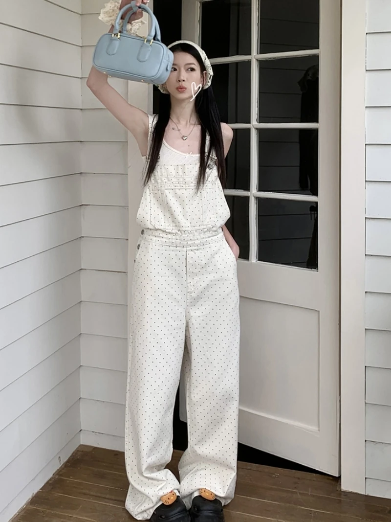 Summer 2026 New Polka Dot Denim Overalls Women's Loose Wide Leg Floor Length Trousers Trendy High Waist Cotton Stretch Denim
Summer 2026 New Polka Dot Denim Overalls Women's Loose Wide Leg Floor Length Trousers Trendy High Waist Cotton Stretch Denim