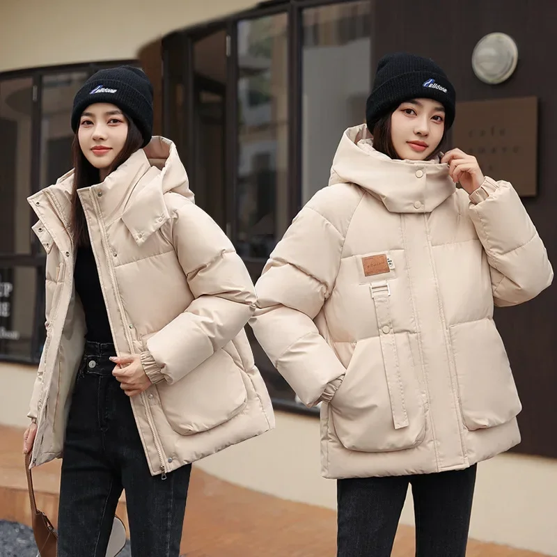 Hooded Parkas Winter Women Clothing Puffer Jacket Warm Thick Cotton-padded Jacket Long Sleeve Snowsuit Pocket Bread Clothes New
Hooded Parkas Winter Women Clothing Puffer Jacket Warm Thick Cotton-padded Jacket Long Sleeve Snowsuit Pocket Bread Clothes New