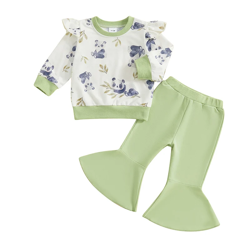 Baby Girl 2Pcs Fall Outfits Long Sleeve Ruffle Tops Solid Color Flare Pants Set Toddler Clothes
Baby Girl 2Pcs Fall Outfits Long Sleeve Ruffle Tops Solid Color Flare Pants Set Toddler Clothes