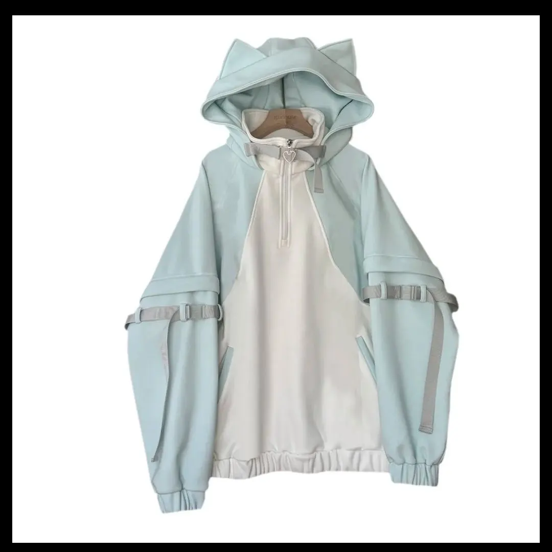 Japanese Subculture Kawaii Cat Ears Hooded Pullover for Women Harajuku Detachable Long Sleeve Hoodies Y2K Loose Sweatshirts
Japanese Subculture Kawaii Cat Ears Hooded Pullover for Women Harajuku Detachable Long Sleeve Hoodies Y2K Loose Sweatshirts