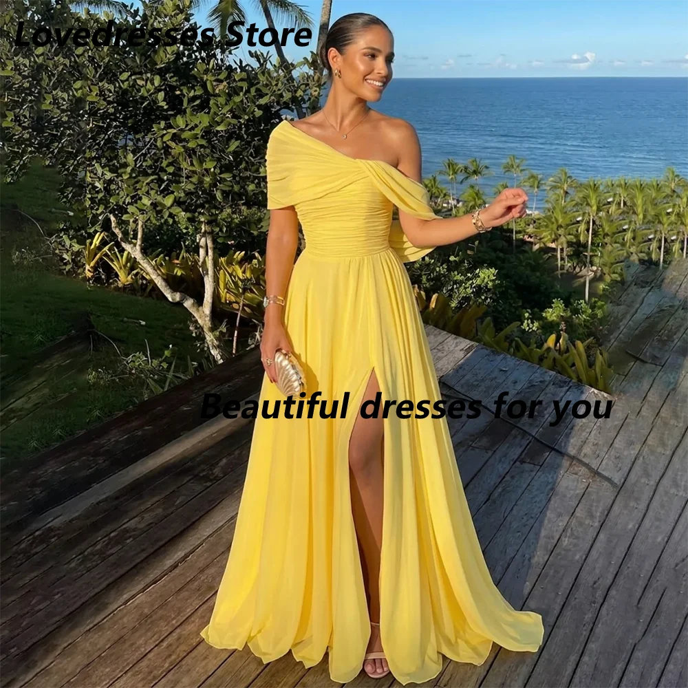 Elegant Yellow Chiffon Prom Dresses Customized Off The Shoulder Thigh Slit A Line Party Dress Floor Legnth Formal Evening Gown
Elegant Yellow Chiffon Prom Dresses Customized Off The Shoulder Thigh Slit A Line Party Dress Floor Legnth Formal Evening Gown