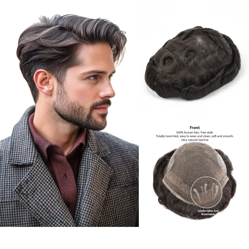 OCT Men's Toupee Human Hair Lace Front With PU Perimeter | Skin Base Hair Replacement System Wig
OCT Men's Toupee Human Hair Lace Front With PU Perimeter | Skin Base Hair Replacement System Wig