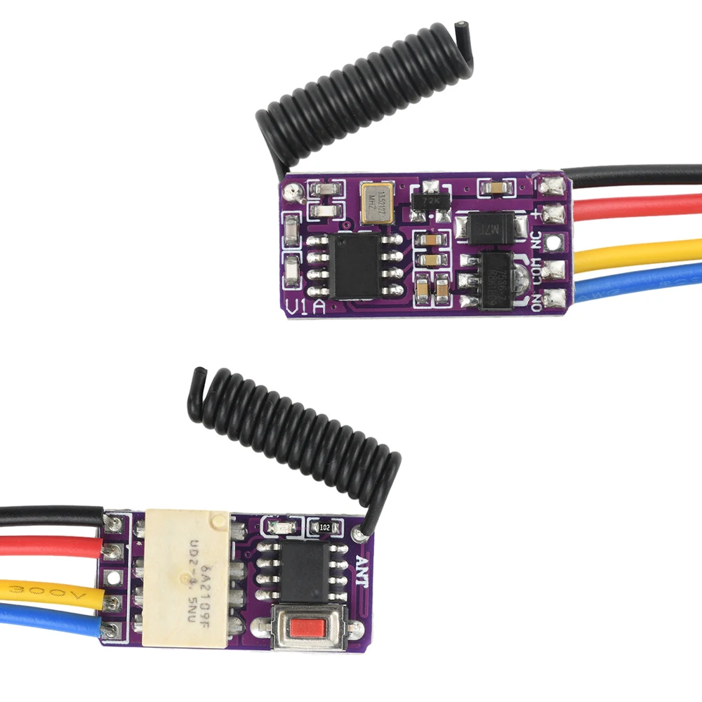 433MHZ Ultra Micro Mini Jog Button Reset Relay Wireless Remote Control Switch Module Low power consumption Mini Relay Contact
433MHZ Ultra Micro Mini Jog Button Reset Relay Wireless Remote Control Switch Module Low power consumption Mini Relay Contact