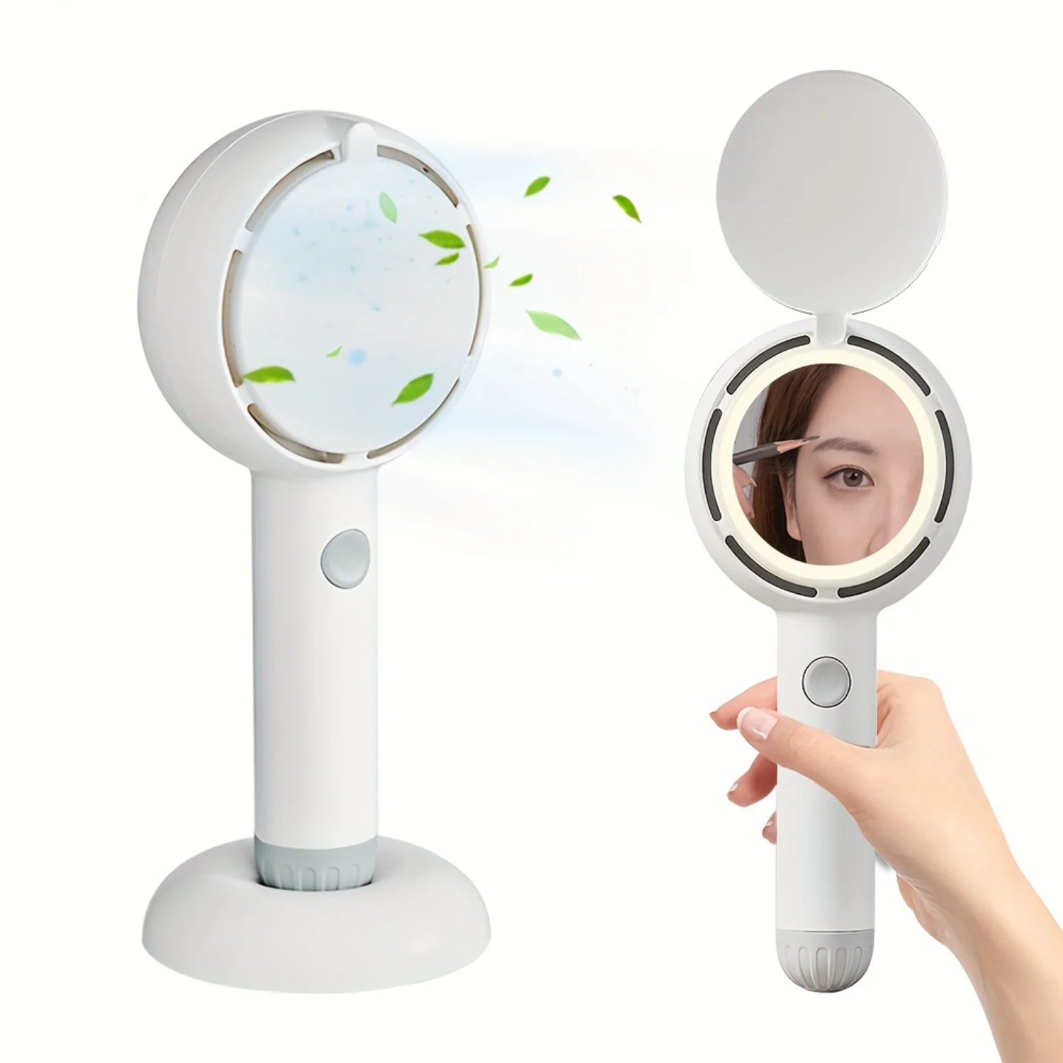 Portable LED Makeup Mirror With Handheld Fan, Rechargeable Mini Personal Beauty Mirror With Light, For On-The-Go Cooling And Gro
Portable LED Makeup Mirror With Handheld Fan, Rechargeable Mini Personal Beauty Mirror With Light, For On-The-Go Cooling And Gro